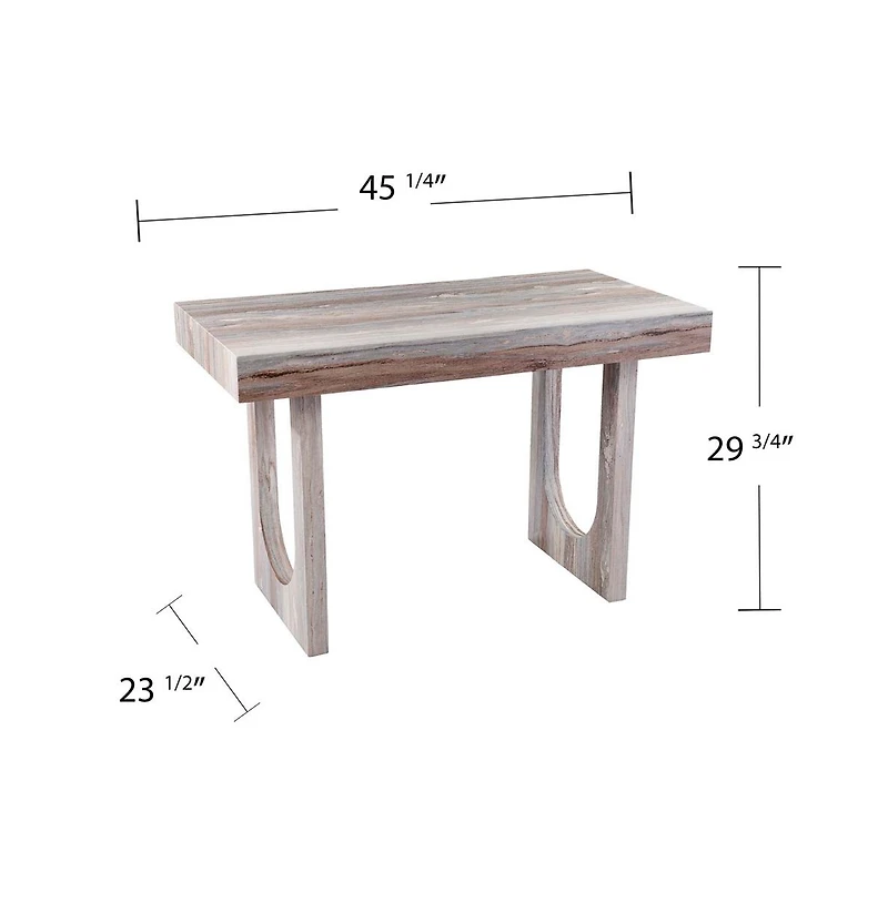 Augusta Home Chadkirk Faux Marble Writing Desk