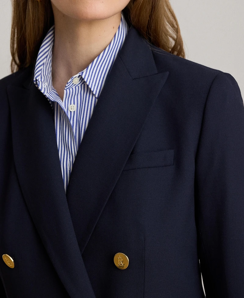 Lauren Ralph Women's Double-Breasted Wool Crepe Blazer