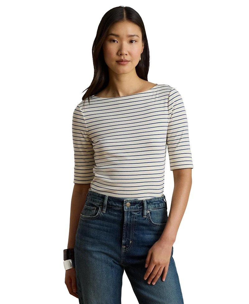 Lauren Ralph Striped Boatneck Top