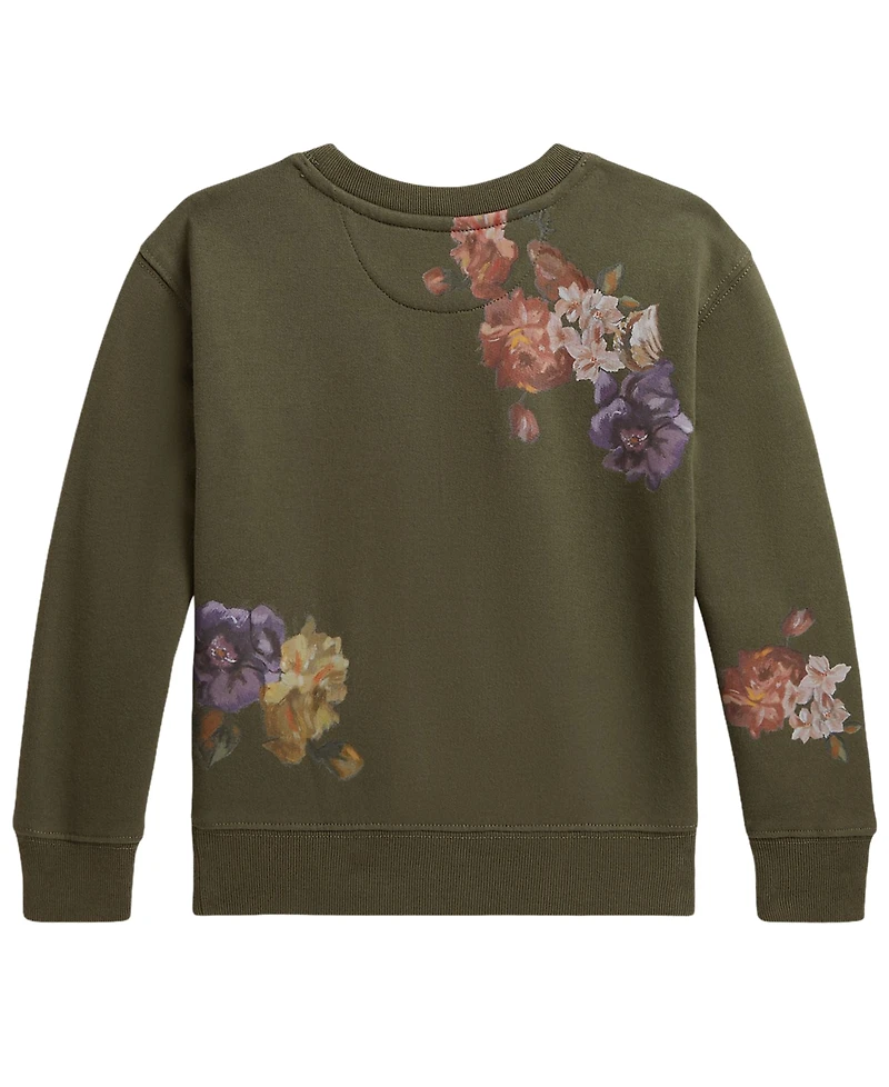 Polo Ralph Lauren Girls' 2T-6X Floral Fleece Sweatshirt