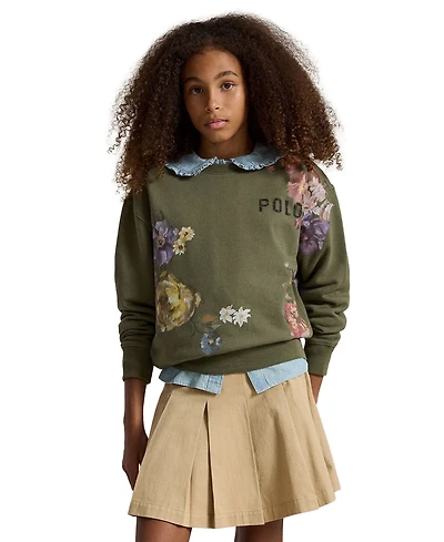 Polo Ralph Lauren Girls' 7-16 Floral Fleece Sweatshirt