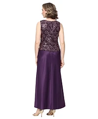 Alex Evenings Women's Long Sequin Jacket Dress