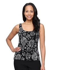 Alex Evenings Women's 3/4-Sleeve Glitter Knit Twinset Jacket and Tank Set