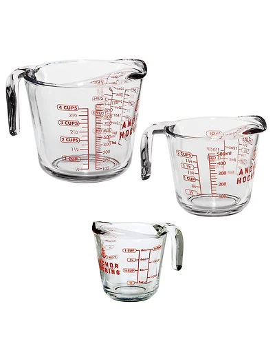 Anchor Hocking Glass 3-Piece Measuring Cup Set