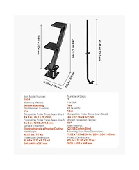 Sugift 2-Step Heavy-Duty Boat Trailer Steps with Handrail and Non-Slip Surface for 3 Beam Sizes