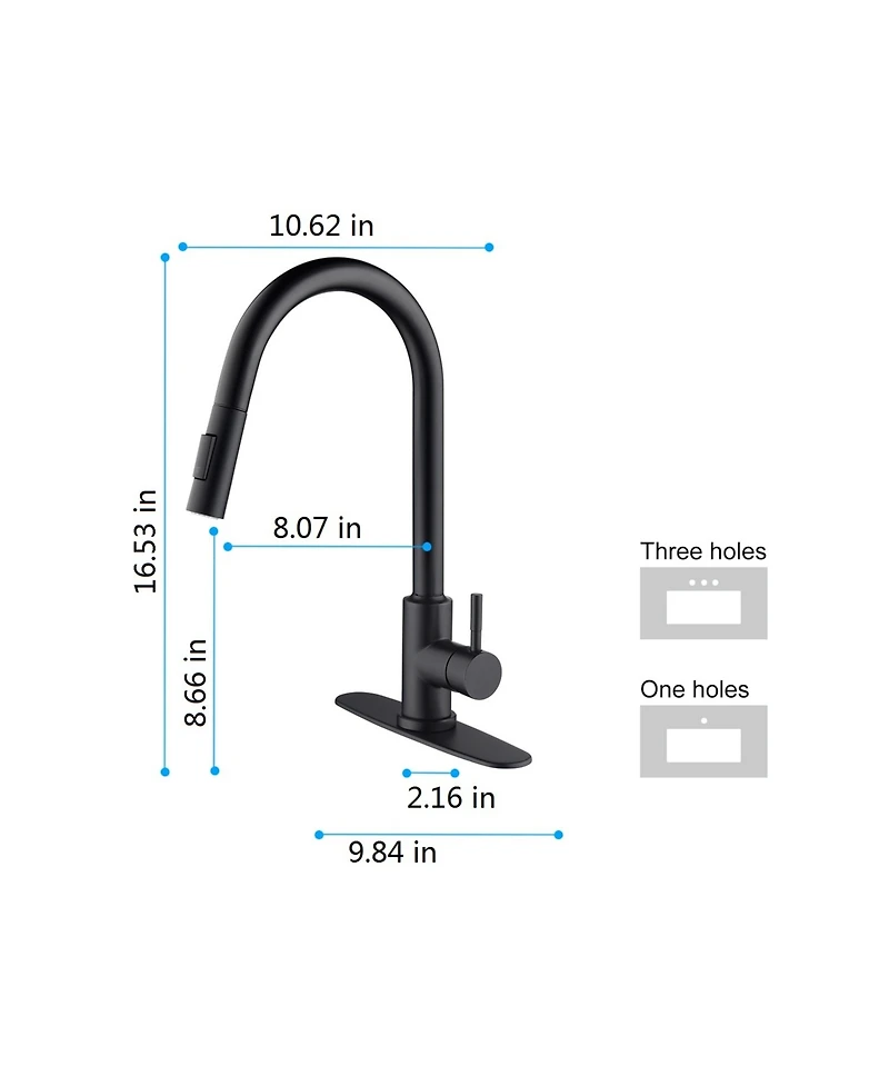 Thirtypeachy Touch Pull-Down Kitchen Faucet, Single Handle High Arc with 360degree(s) Swivel Sprayer