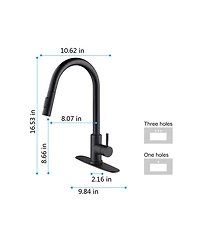 Thirtypeachy Touch Pull-Down Kitchen Faucet, Single Handle High Arc with 360degree(s) Swivel Sprayer