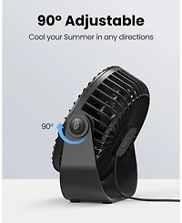 Gaiatop Usb Desk Fan, 3 Speeds Strong Airflow, 5.5 Inch Portable 90degree(s) Rotate Quiet Cooling, Small Personal Table Fans for Bedroom Home Office