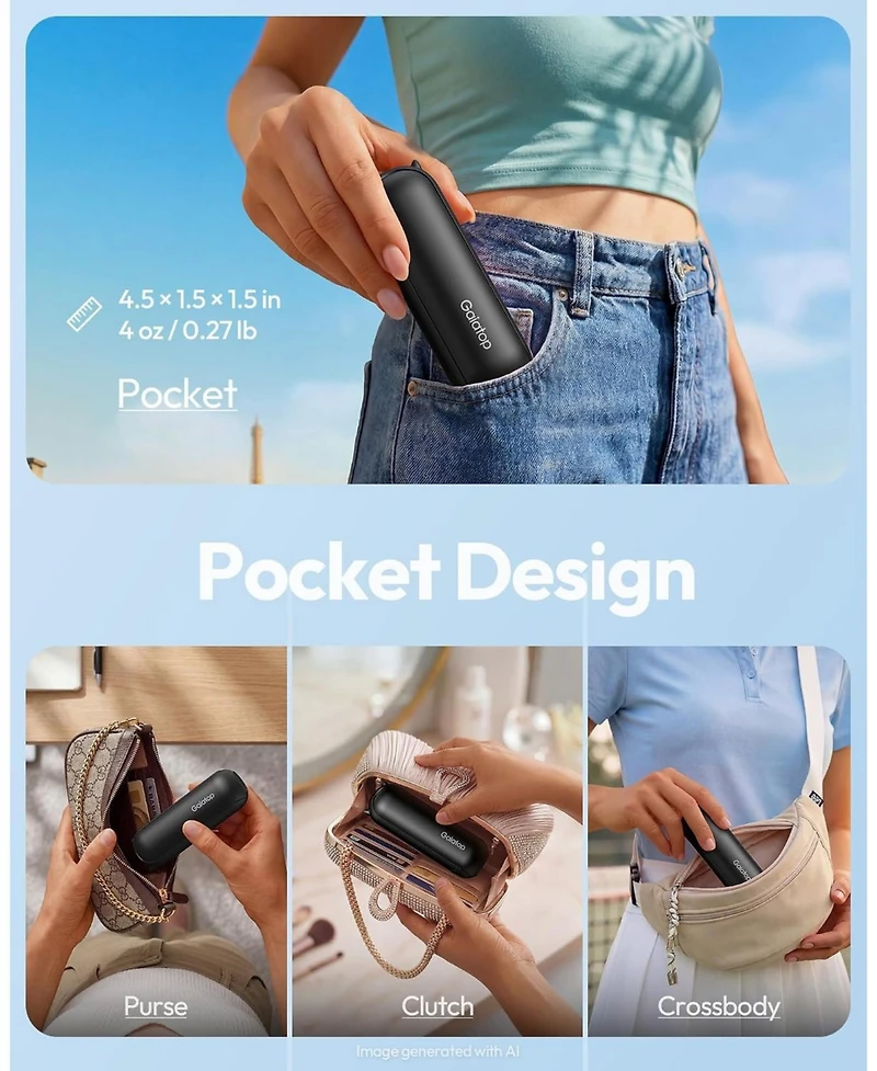 Gaiatop Portable Handheld Fan, 3 in 1 Mini Fan Handheld 17h Max Cooling, Foldable Personal Fans Pocket Design, Usb Travel Fans Portable