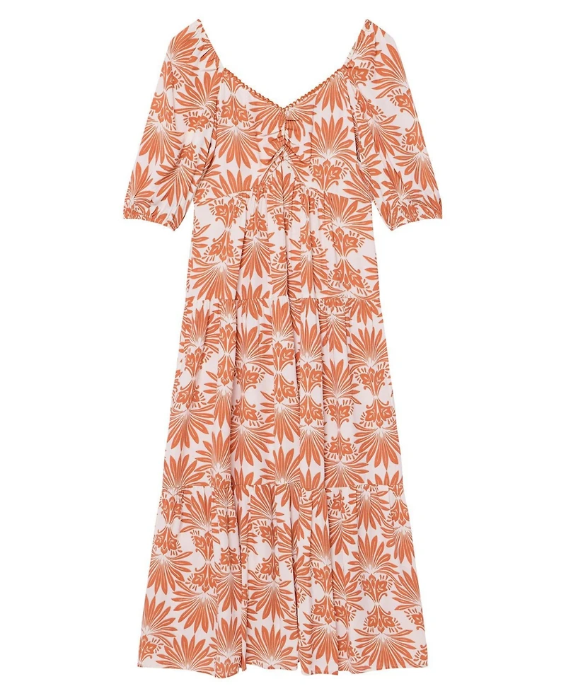 Mint Velvet Women's Floral V-Neck A-Line Midi Dress