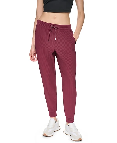 Dkny Women's Tech Ottoman Cuffed High Rise Joggers