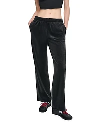 Dkny Sport Women's High-Rise Velour Straight Leg Pants