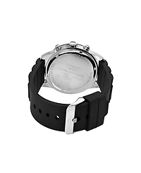 Porsamo Bleu Men's Logan Chronograph Silicone Strap Silver Tone Watch 44 mm