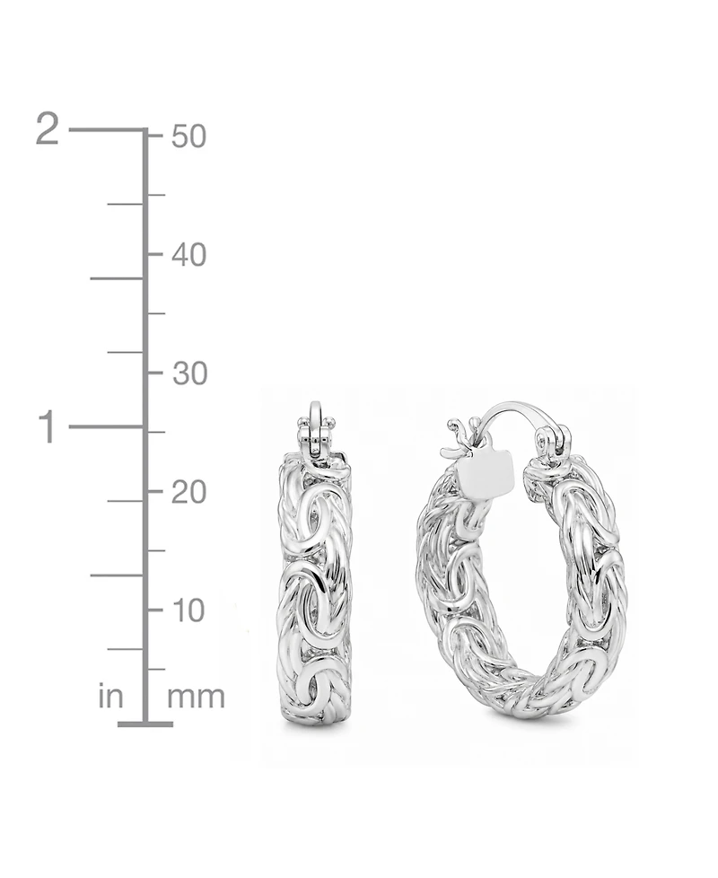 And Now This Byzantine Texture Small Hoop Earrings, 0.98"