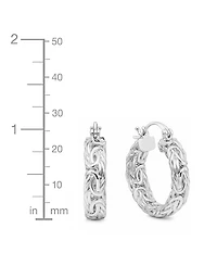 And Now This Byzantine Texture Small Hoop Earrings, 0.98"