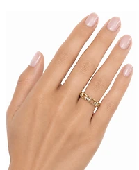 And Now This Cubic Zirconia 18K Gold Plated Link Ring