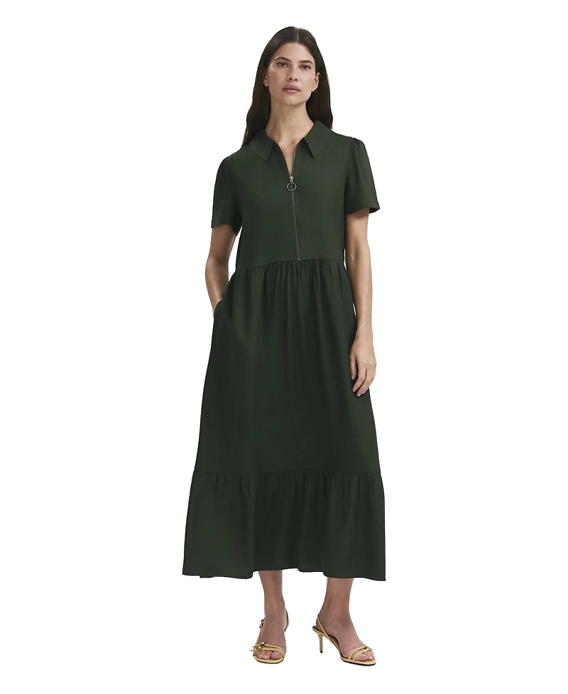 Finery London Women's Orion Zip Front Midi Shirt Dress