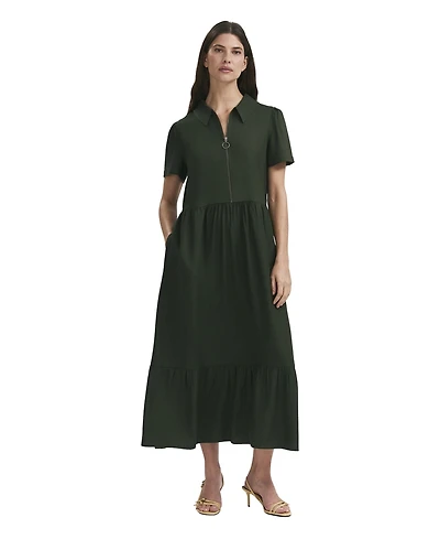 Finery London Women's Orion Zip Front Midi Shirt Dress