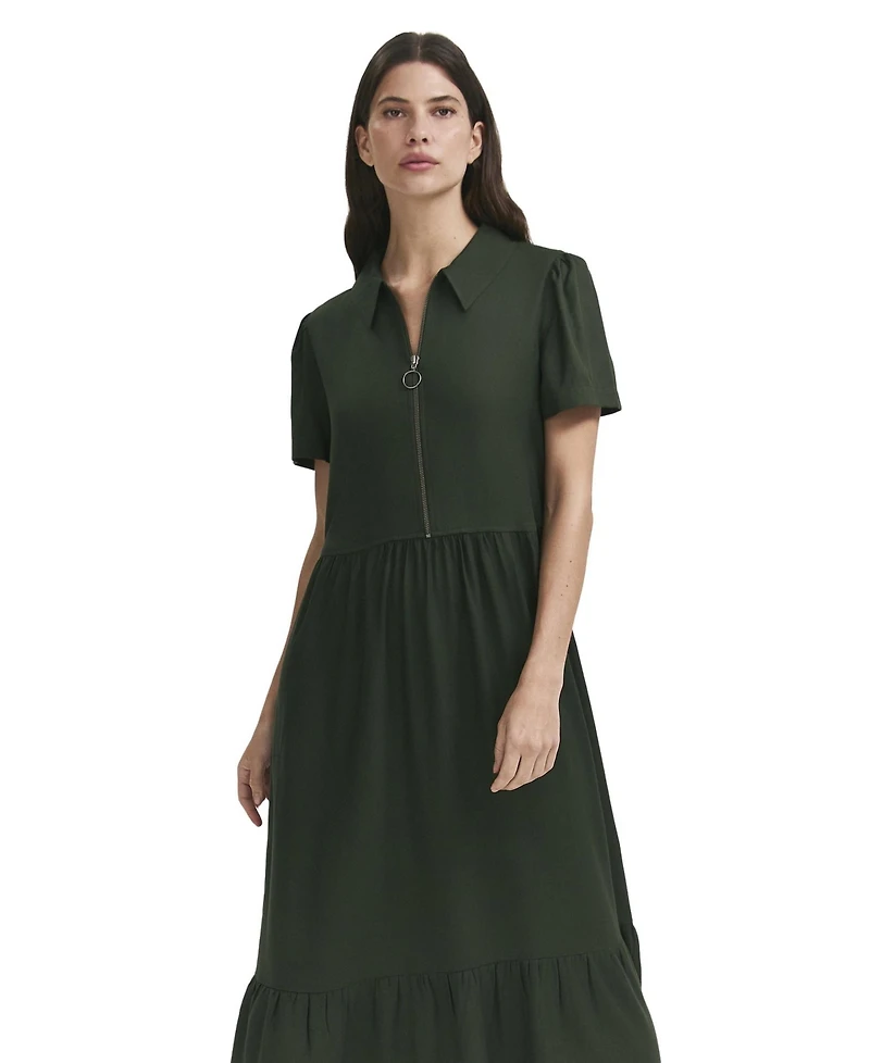 Finery London Women's Orion Zip Front Midi Shirt Dress
