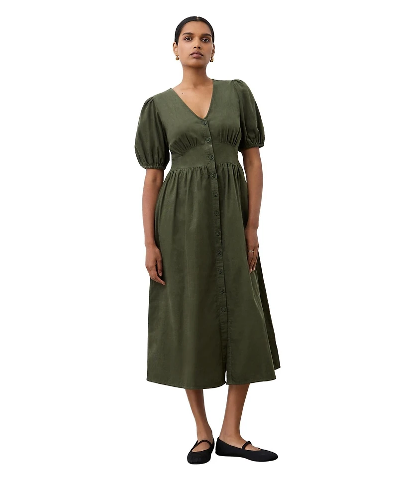 Finery London Women's Arlow Short Sleeve Corduroy Midi Dress