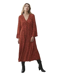 Finery London Women's Laura V-Neck Animal Print Midi Dress