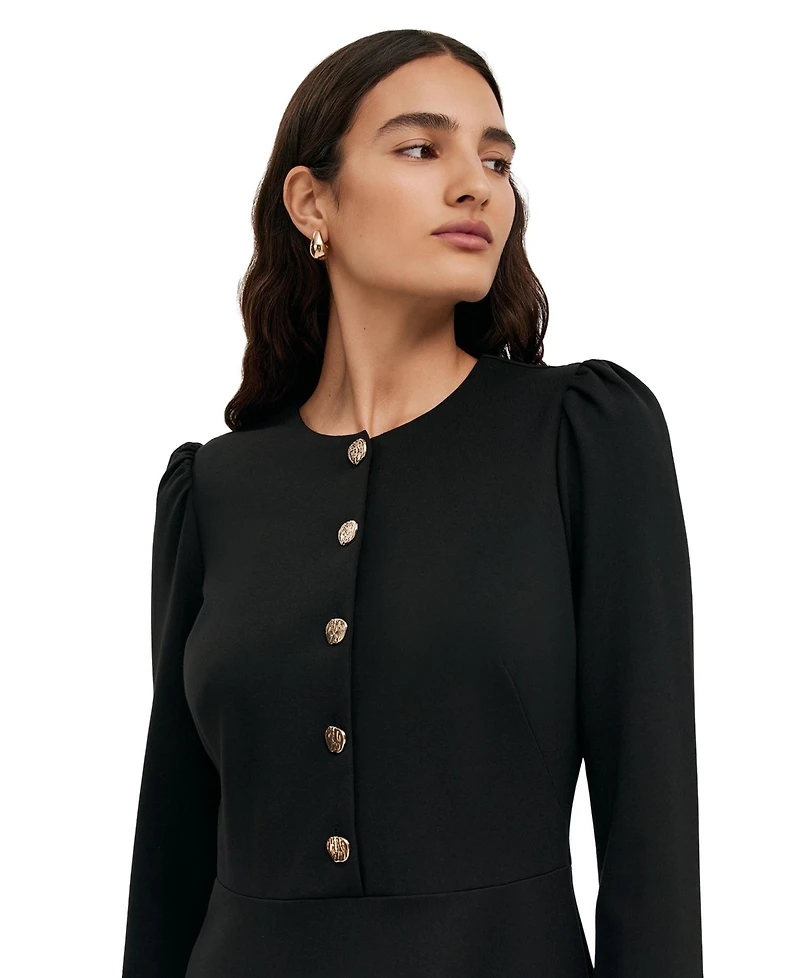 Finery London Women's Rae Ponte Jersey Buttoned Dress