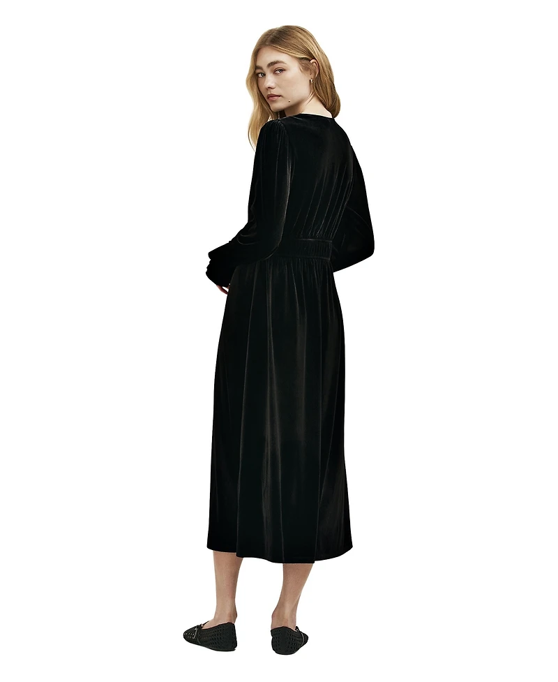 Finery London Women's Laila Velvet V-Neck Midi Dress