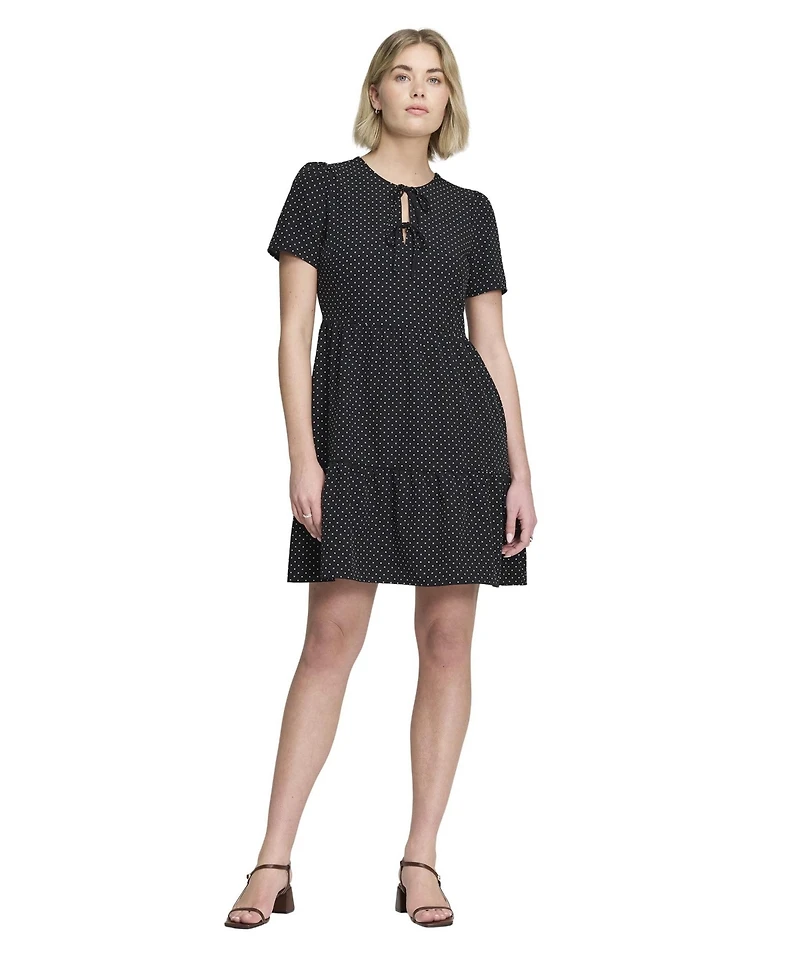 Finery London Women's Lola Tie Front Tiered Short Dress