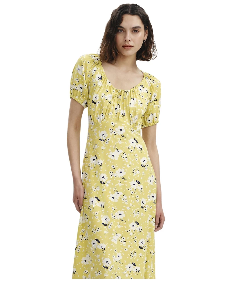 Finery London Women's Regular Jada Puff Sleeve Midi Dress