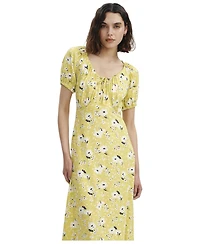 Finery London Women's Regular Jada Puff Sleeve Midi Dress