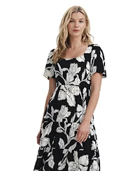 Finery London Women's Teresa Floral Print Tiered Midi Dress