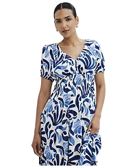 Finery London Women's Dolly Abstract Print Midi Dress