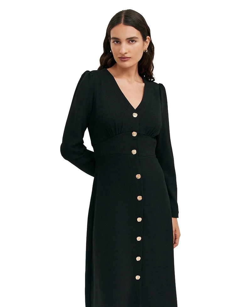 Finery London Women's Caprice Long Sleeve Crepe Midi Dress