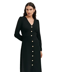 Finery London Women's Caprice Long Sleeve Crepe Midi Dress