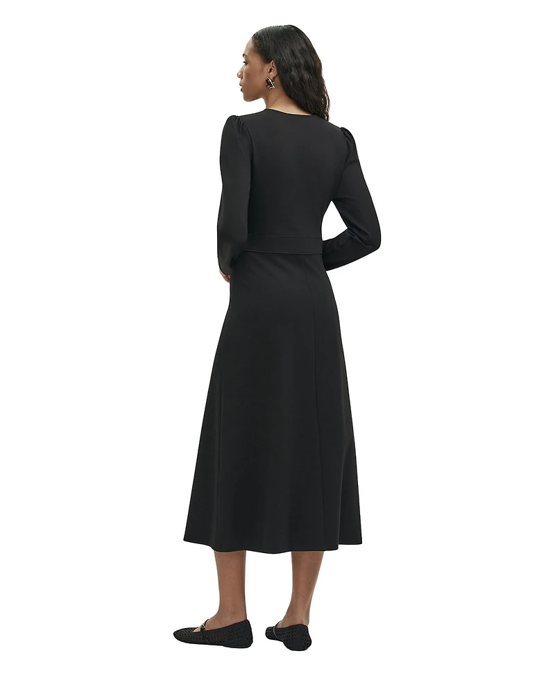 Finery London Women's Seraphina Ponte Jersey V-Neck Midi Dress
