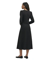 Finery London Women's Seraphina Ponte Jersey V-Neck Midi Dress