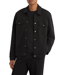 Reiss Men's Thom Sueded Interlock Jersey Regular-Fit Overshirt