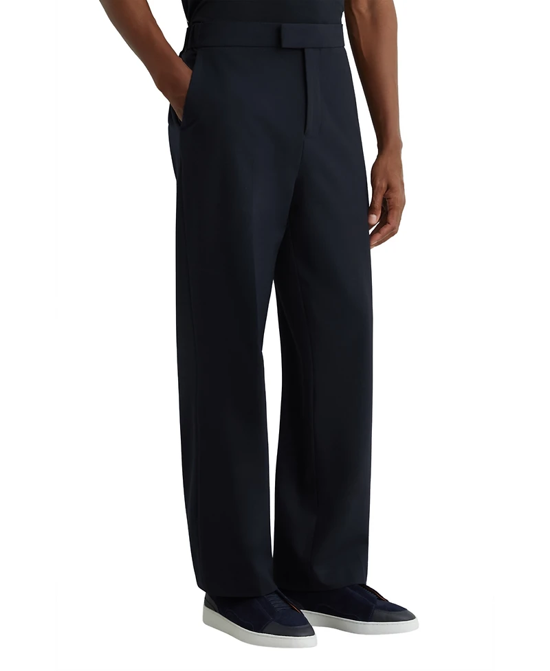 Reiss Men's Found Wide-Leg Relaxed-Fit Stretch Pants