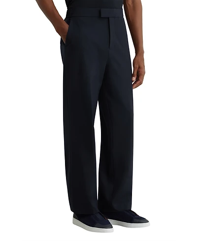 Reiss Men's Found Wide-Leg Relaxed-Fit Stretch Pants