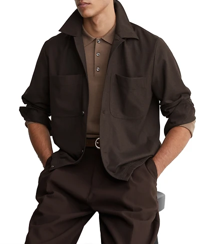 Reiss Men's Penge Brushed Wool-Blend Overshirt