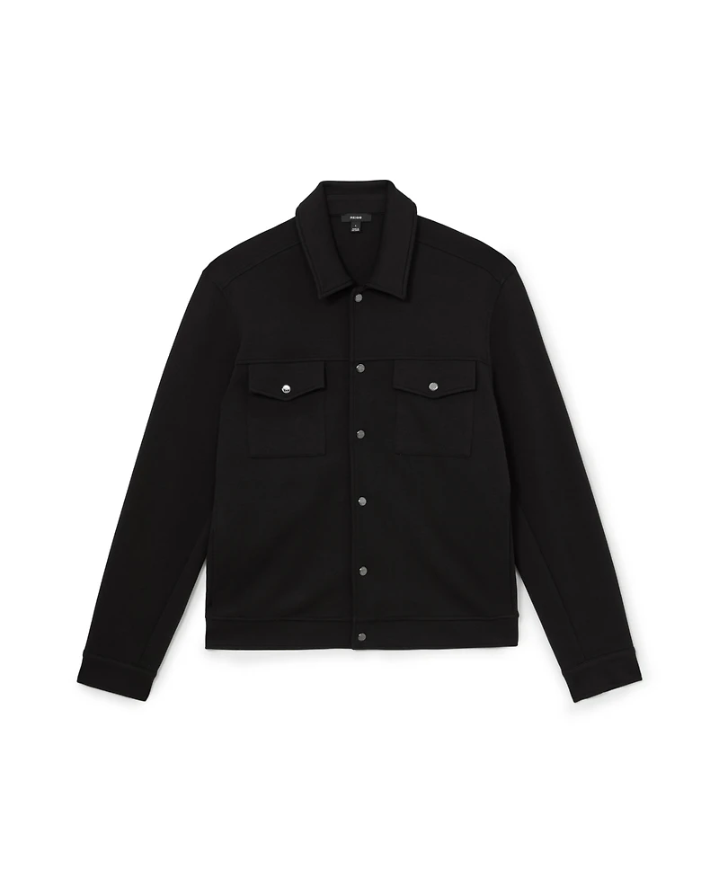 Reiss Men's Thom Sueded Interlock Jersey Regular-Fit Overshirt
