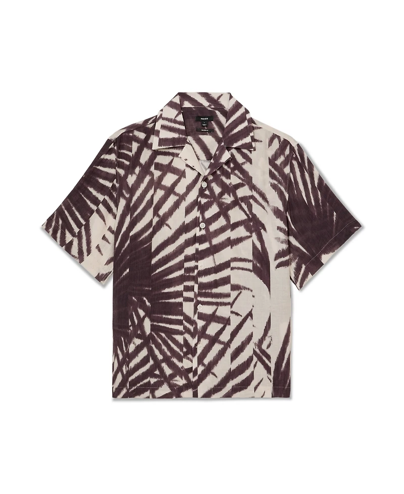 Reiss Men's Shindora Plisse Cuban-Collar Shirt
