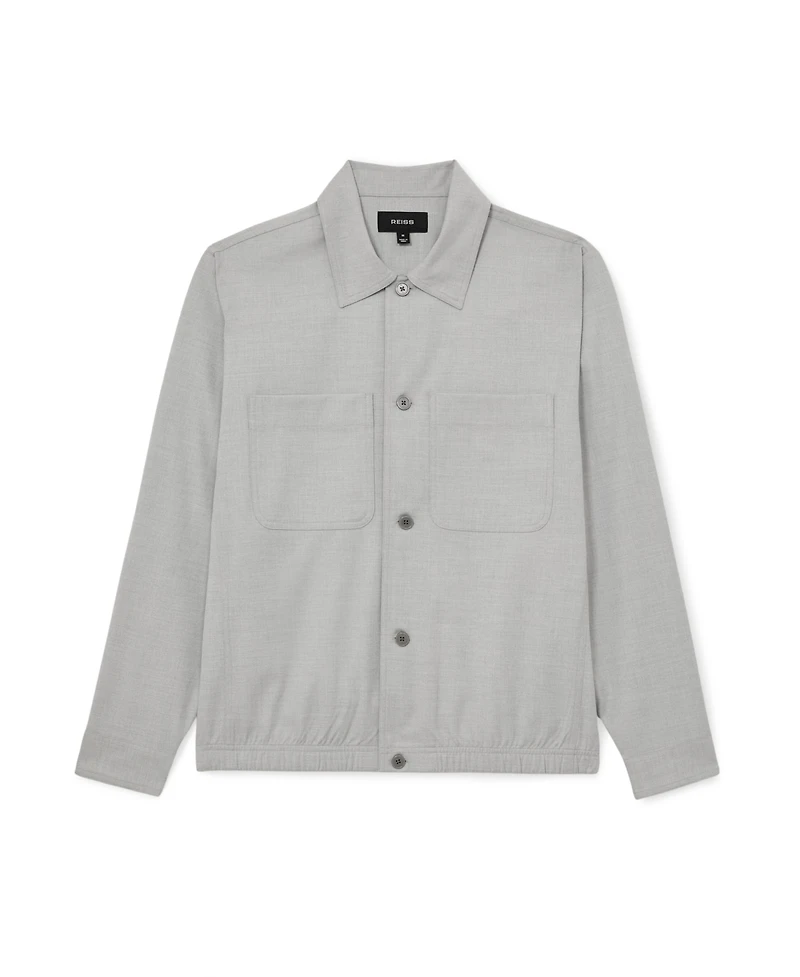 Reiss Men's Penge Brushed Wool-Blend Twin-Pocket Overshirt