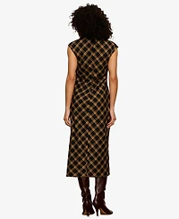 Sanctuary Women's Autumn Edit Plaid Sleeveless Midi Dress