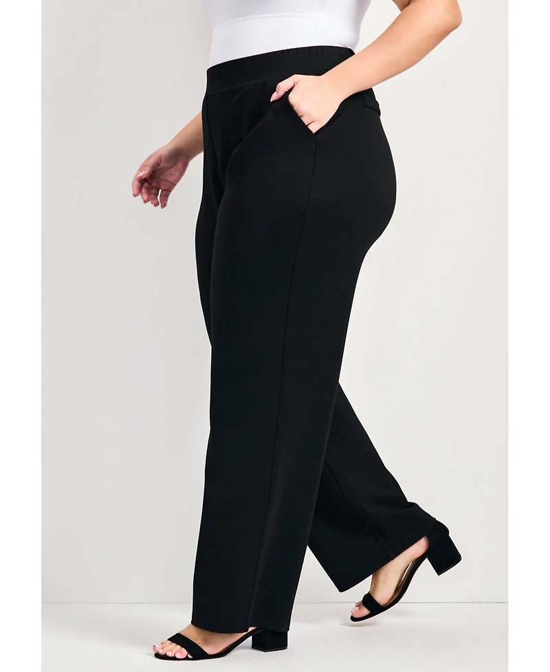 Avenue Women's Plus Petite Zoe Ponte Straight Leg Pant