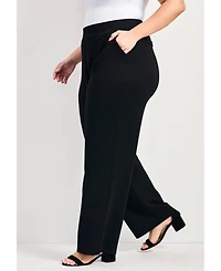 Avenue Women's Plus Petite Zoe Ponte Straight Leg Pant