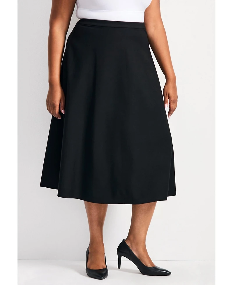 Avenue Women's Plus Jada Ponte Swing Skirt