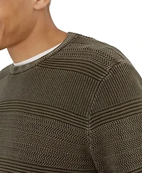 Nautica Men's Classic-Fit Stripe Cotton Crewneck Sweater