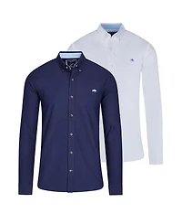Raging Bull Men's Classic Oxford Long Sleeve Dress Shirts, 2-Pack