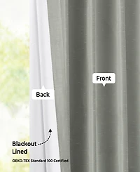 Half Price Drapes Silver Vintage Textured Faux Dupioni Silk Blackout Curtain